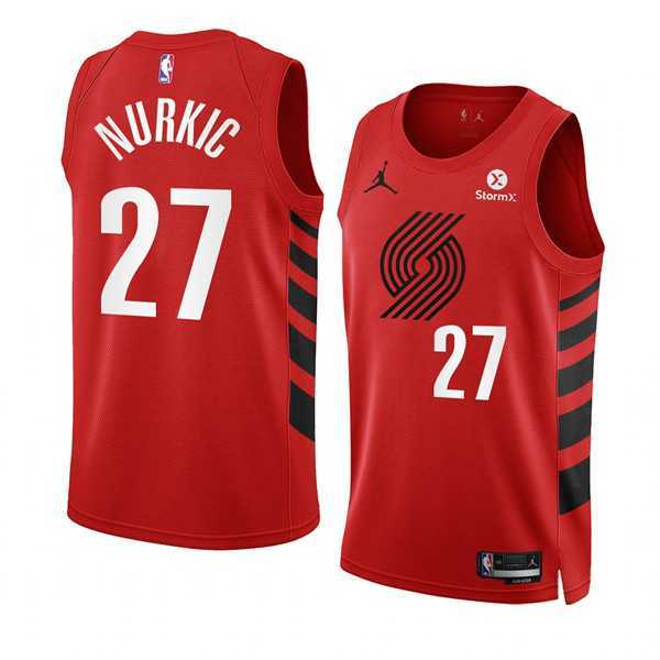 Men%27s Portland Trail Blazers #27 Jusuf Nurkic 2022-23 Red Statement Edition Swingman Stitched Basketball Jersey Dzhi